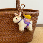 Japanese Style Lucky Felt Horse Pendant, Handmade Wool Felt Pony Bag Charm, Cute Animal Keychain, Horse Hanging Ornament Gift