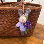 Japanese Style Lucky Felt Rabbit Pendant, Handmade Wool Felt Bunny Bag Charm, Cute Animal Keychain, Bunny Hanging Ornament Gift