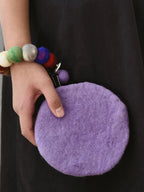 Japanese Style Lucky Felt Fish Coin Purse, Handmade Wool Felt Round Pouch, Cute Cartoon Zipper Wallet, Colorful Wrist Bag Charm Gift