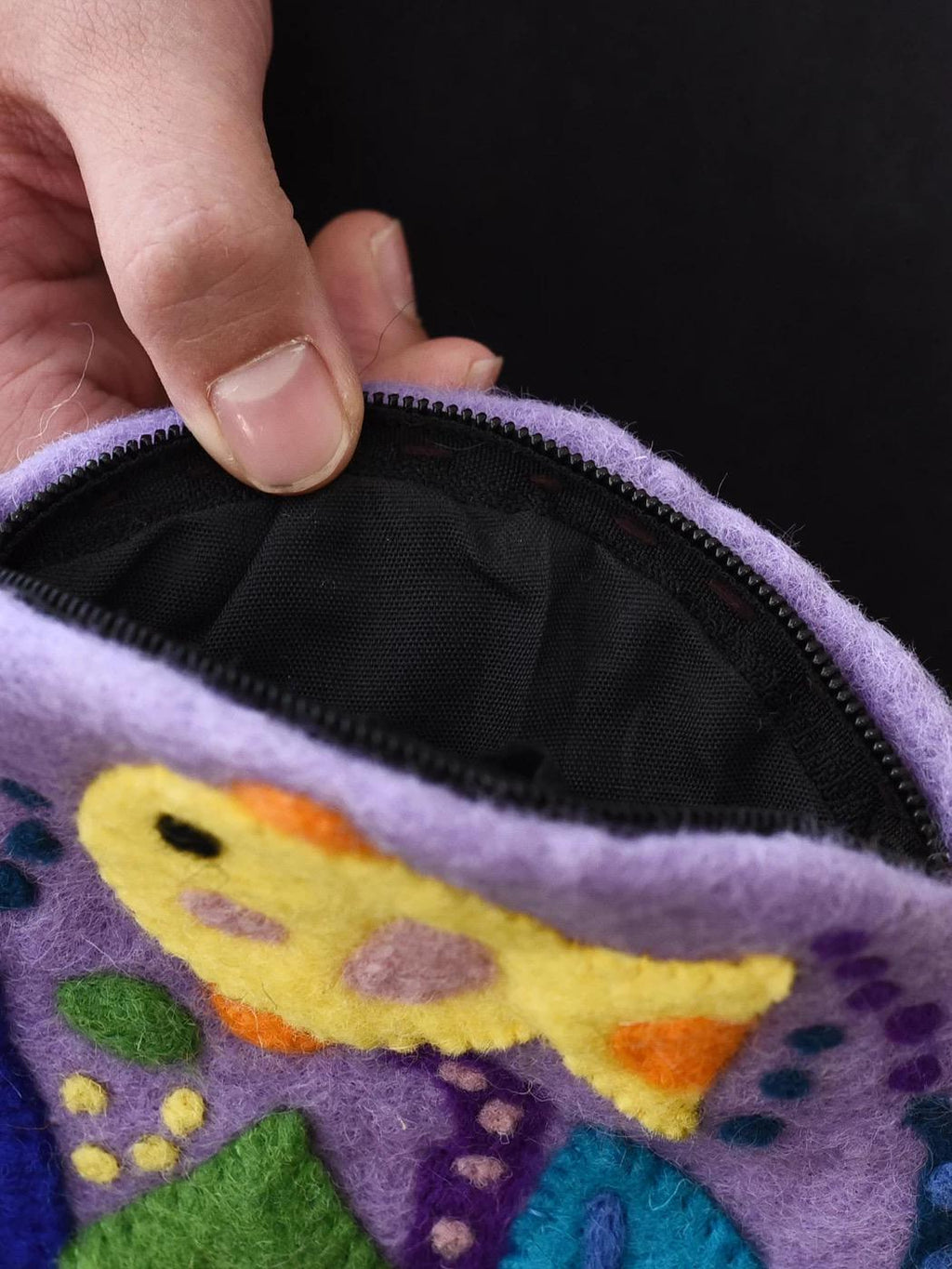 Japanese Style Lucky Felt Fish Coin Purse, Handmade Wool Felt Round Pouch, Cute Cartoon Zipper Wallet, Colorful Wrist Bag Charm Gift