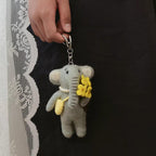 Japanese Style Lucky Felt Elephant Pendant, Handmade Elephant Bag Charm, Cute Wool Felt Animal Keychain, Elephant Gift, Bag Accessory