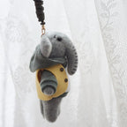 Japanese Style Lucky Felt Elephant Pendant, Handmade Elephant Bag Charm, Cute Wool Felt Animal Keychain, Elephant Gift, Bag Accessory