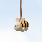 Japanese Style Bunny Bee Hanging Ornament, Hand Carved Wooden Rabbit Charm, Cute Animal Keychain, Bag Charm, Car Hanging Decor Gift