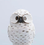 Handmade Minimalist Wooden Owl Figurine, Hand Carved Snowy Owl Sculpture, Nature Decor, Nordic Desk Ornament, Rustic Animal Wood Art Gift