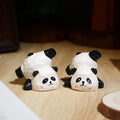 Japanese Style Wooden Upside-Down Panda Figurine, Hand Carved Panda Desk Decor, Cute Animal Sculpture, Linden Wood Ornament, Lucky Gift