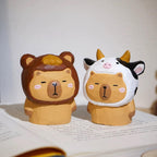 Japanese Style Wooden Capybara Figurine, Hand Carved Funny Animal Desk Decor, Cute Capybara Ornament, Linden Wood Sculpture, Lucky Gift