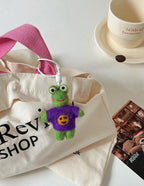Handmade Wool Felt Frog Bag Charm, Smiley Frog Keychain, Cute Animal Hanging Ornament, Backpack Pendant, Lucky Gift