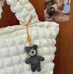 Handmade Wool Felt Scarf Bear Bag Charm, Cute Teddy Keychain Pendant, Animal Hanging Ornament, Backpack Charm, Kawaii Gift, Lucky Charm
