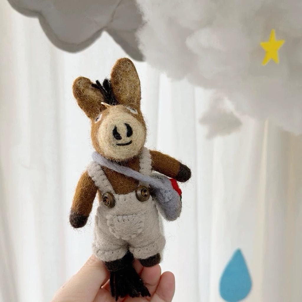 Handmade Wool Felt Pony Bag Charm, Backpack Pony Keychain Pendant, Cute Horse Hanging Ornament, Animal Backpack Charm, Lucky Gift