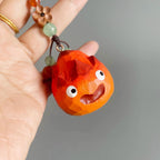 Hand Carved Wooden Flame Keychain, Cute Fire Charm, Handmade Wooden Bag Charm, Backpack Pendant, Car Charm, Funny Gift for Friends