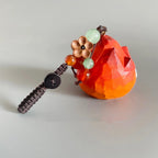 Hand Carved Wooden Flame Keychain, Cute Fire Charm, Handmade Wooden Bag Charm, Backpack Pendant, Car Charm, Funny Gift for Friends