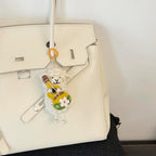 Handmade Felt Lamb Keychain, Cute Sheep with Guitar Bag Charm, Wool Animal Keyring Gift for Her