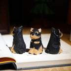 Japanese Style Handmade Wooden Rottweiler Puppy Figurine, Cute Dog Desk Decor, Mini Wood Carved Animal Ornament, Small Pet Sculpture Gift