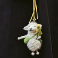 Handmade Wool Felt Lamb Keychain – Little Flower Lamb Bag Charm, Soft Animal Accessory, Unique Gift for Friends