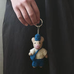 Japanese Style Handmade Wool Felt Pig Keychain, Cute Animal Bag Charm, Needle Felt Pig Pendant, Handmade Gift for Her