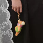 Handmade Felt Dog Keychain, Needle Felted Puppy Bag Charm with Detachable Key Ring, Cute Wool Animal Keychain Gift