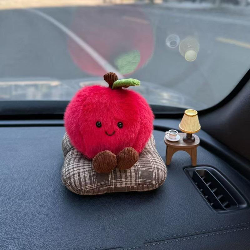 Plush Car Dashboard Decor, Cute Earth or Coffee Bean Ornament, Soft Car Interior Accessory, Funny Gift for Driver