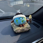 Plush Car Dashboard Decor, Cute Earth or Coffee Bean Ornament, Soft Car Interior Accessory, Funny Gift for Driver