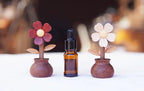 Hand Carved Wooden Flower Diffuser Decor – Aromatherapy Wood Sculpture, Natural Essential Oil Car Freshener, Desk Ornament, Handmade Gift
