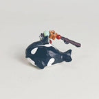 Hand Carved Wooden Orca Keychain, Handmade Japanese Style Keyring, Miniature Wood Whale Pendant, Cute Bag Charm, Car Key Accessory, Gift