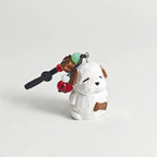 Sleepy White Puppy Wooden Charm, Hand-Carved Dog Keychain, Minimal Animal Bag Charm, Small Gift for Dog Lovers, Cute Desk or Car Decor