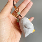 Japanese Style Penguin Wood Carving Keychain, Handmade Cute Animal Charm, Wooden Penguin Bag Charm, Car Hanging Decor, Gift for Her