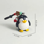 Black Penguin Wood Carving Keychain – Hand-Carved Cute Animal Bag Charm, Wooden Pendant for Keys, Backpack or Car, Gift for Friends/Her/Him