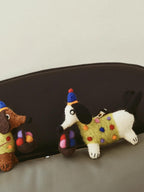 Handmade Felt Dachshund Keychain, Cute Sausage Dog Bag Charm with Mini Basket, Kawaii Wool Animal Pendant, Unique Gift for Dog Lovers