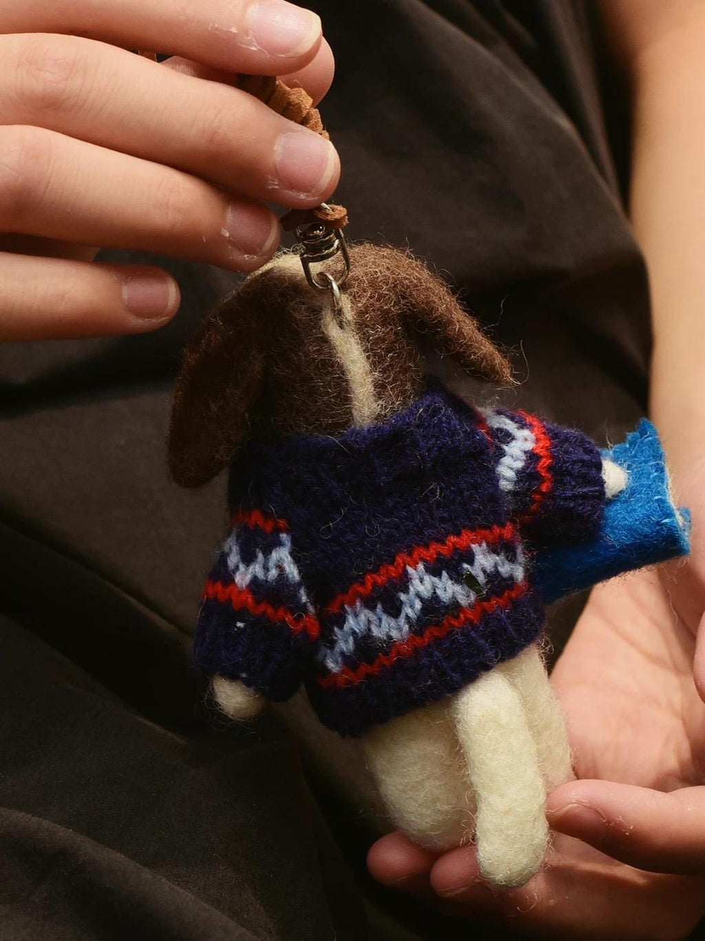 Japanese Style Handmade Felt Dog Keychain, Cute Puppy Charm, Wool Dog Bag Charm, Kawaii Animal Pendant, Backpack Accessory Gift