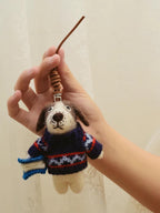 Japanese Style Handmade Felt Dog Keychain, Cute Puppy Charm, Wool Dog Bag Charm, Kawaii Animal Pendant, Backpack Accessory Gift