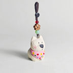 Japanese Hand Carved Wooden West Highland Terrier Keychain, Westie Dog Charm, Cute Animal Pendant, Bag Charm, Car Keychain Gift