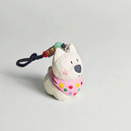 Japanese Hand Carved Wooden West Highland Terrier Keychain, Westie Dog Charm, Cute Animal Pendant, Bag Charm, Car Keychain Gift