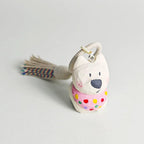 Japanese Style West Highland Terrier Wood Carving Keychain, Hand Carved Westie Dog Charm, Cute Bag Charm, Car Key Holder, Gift for Dog Lover