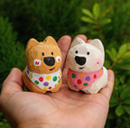Japanese Style West Highland Terrier Wood Figurine, Hand Carved Westie Dog Sculpture, Cute Desk Decor, Animal Ornament, Gift for Dog Lovers