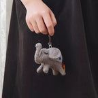 Japanese Style Felt Elephant Keychain, Handmade Wool Elephant Bag Charm, Cute Grey Elephant Pendant, Car Keychain, Gift for Animal Lovers