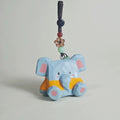 Japanese Style Felt Elephant Keychain, Handmade Wool Elephant Bag Charm, Cute Grey Elephant Pendant, Car Keychain, Gift for Animal Lovers