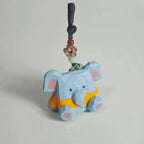 Japanese Style Felt Elephant Keychain, Handmade Wool Elephant Bag Charm, Cute Grey Elephant Pendant, Car Keychain, Gift for Animal Lovers