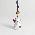 Japanese Style Wooden Puppy Keychain Pendant, Handmade Little Backpack Dog Bag Charm, Hand Carved Linden Wood Puppy Ornament Gift for Her