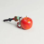 Japanese Style Wooden Apple Keychain Pendant, Hand Carved Fruit Charm, Lucky Apple Bag Charm, Cute Kawaii Keychain, Gift for Her