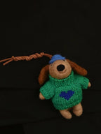 Cute Felt Dog Keychain, Handmade Wool Dog Pendant, Sweater Puppy Bag Charm, Aesthetic Keyring, Gift for Her, Cute Animal Charm