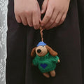 Cute Felt Dog Keychain, Handmade Wool Dog Pendant, Sweater Puppy Bag Charm, Aesthetic Keyring, Gift for Her, Cute Animal Charm