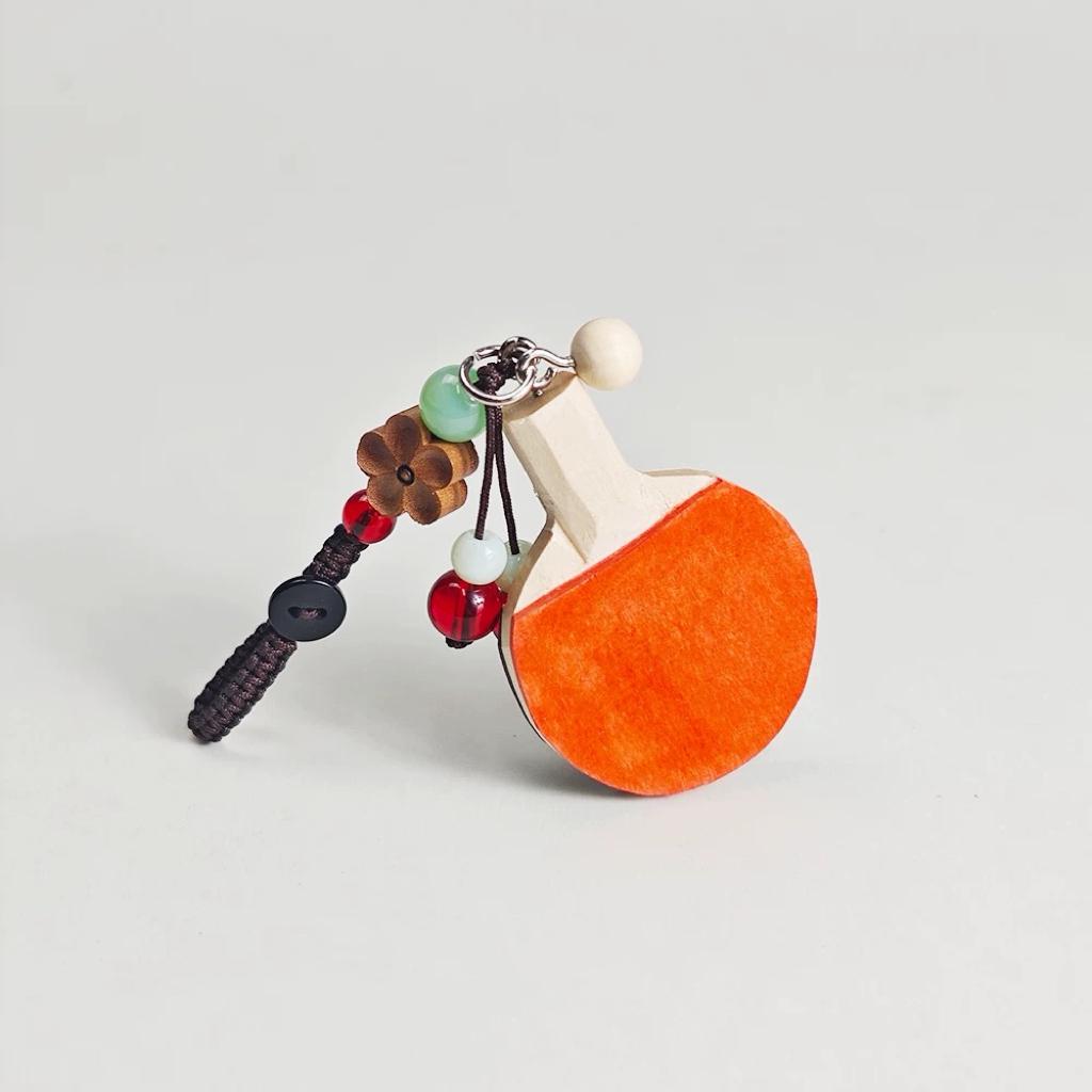 Ping Pong Paddle Keychain, Wooden Table Tennis Bag Charm, Handmade Sports Keyring, Cute Mini Paddle Pendant, Gift for Him Her
