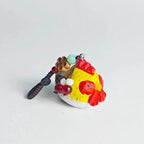Janpanese Rooster Keychain, Handmade Wooden Chicken Charm, Cute Animal Keyring, Bag Pendant, Car Mirror Hanging Ornament, Gift for Her Him