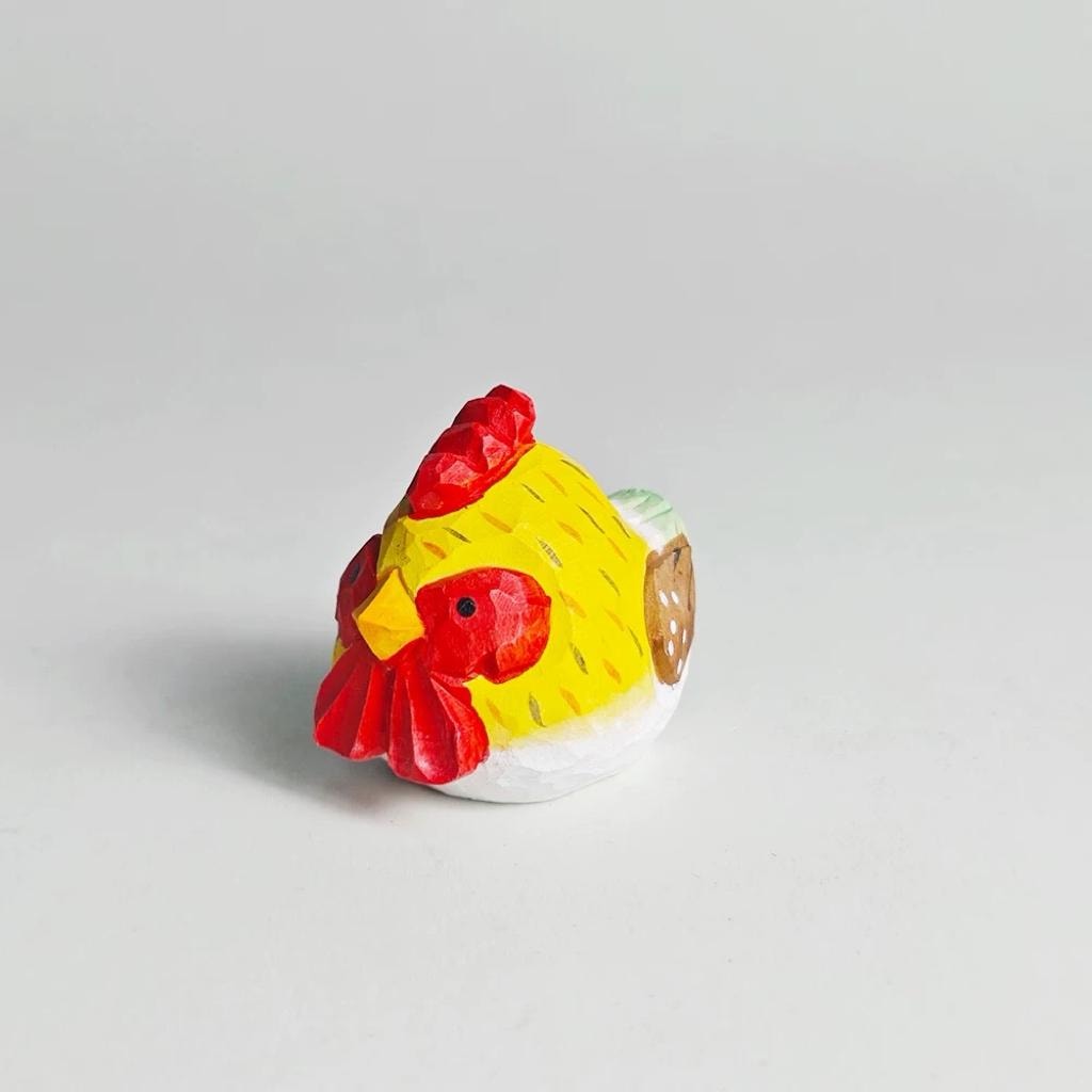 Janpanese Rooster Keychain, Handmade Wooden Chicken Charm, Cute Animal Keyring, Bag Pendant, Car Mirror Hanging Ornament, Gift for Her Him
