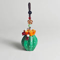Cactus Keychain, Handmade Wooden Succulent Charm, Cute Plant Keyring, Bag Pendant, Car Rear Mirror Hanging Ornament, Gift for Plant Lover