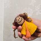 Handmade Monkey Keychain, Felt Monkey Charm, Cute Animal Bag Pendant, Car Rear Mirror Hanging Ornament, Gift for Mom, Family Gift