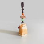 Japanese Style Wooden Cat Pendant, Hand Carved Lucky Cloud Cat Keychain, Cute Cat Bag Charm, Phone Charm, Animal Keychain Gift