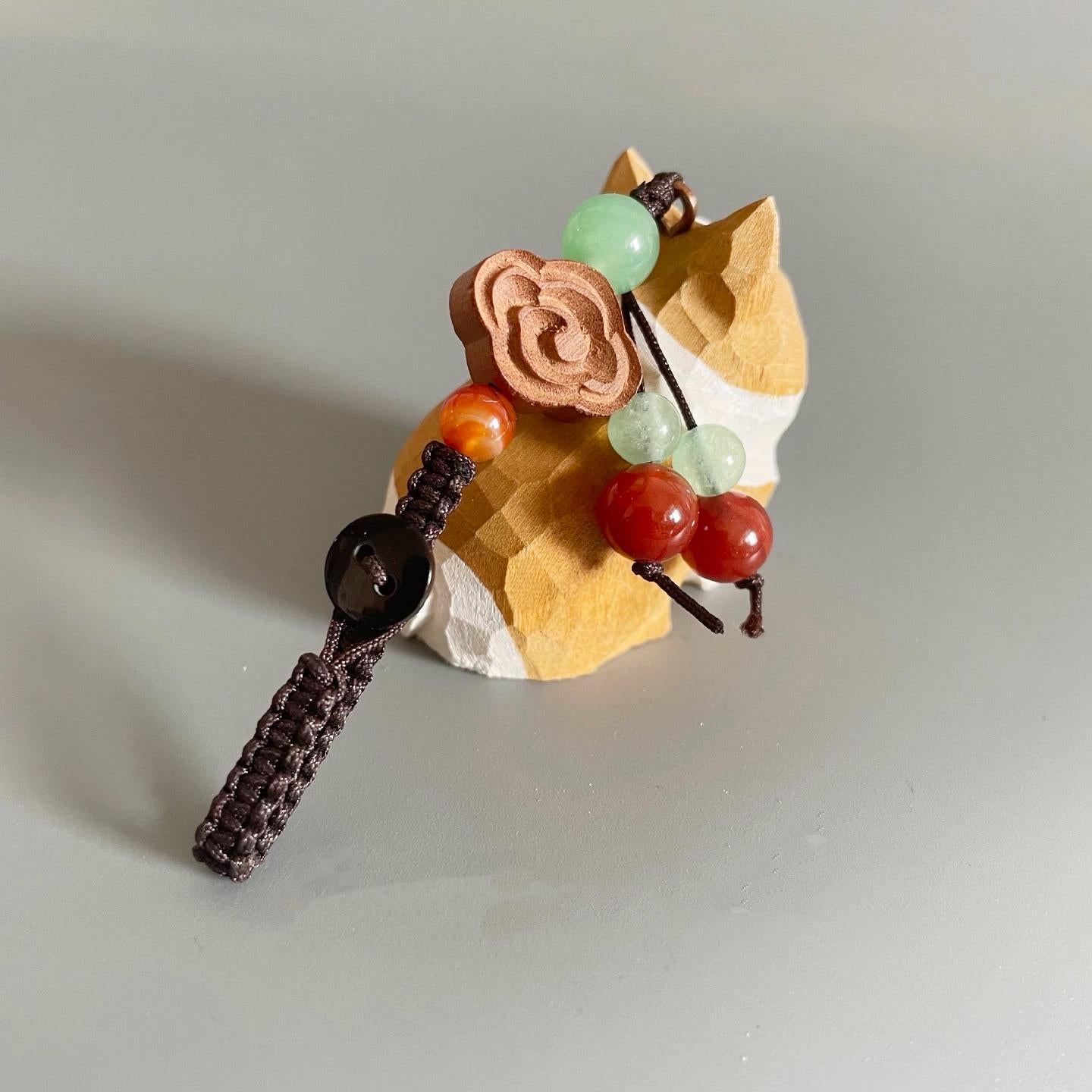 Japanese Style Wooden Corgi Keychain, Hand Carved Corgi Dog Charm, Cute Corgi Bag Charm, Mini Dog Pendant, Gift for Dog Lovers
