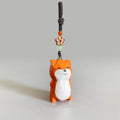 Japanese Style Wooden Fox Keychain Gift Box, Hand Carved Fox Charm, Cute Animal Pendant, Handmade Bag Charm, Unique Birthday Gift
