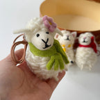 Japanese Style Lucky Lamb Wool Felt Pendant, Handmade Sheep Bag Charm, Scarf Sheep Keychain, Cute Animal Hanging Ornament Gift